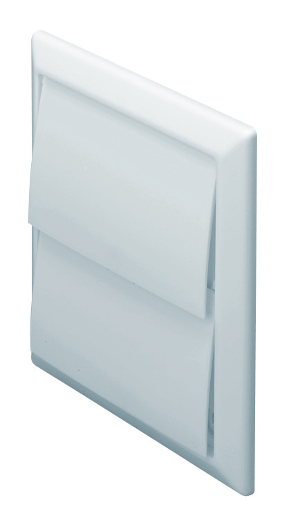 Rigid Duct Outlet with Gravity Flaps 100mm White