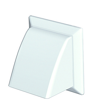 Rigid Duct Outlet Cowled with Damper 100mm White