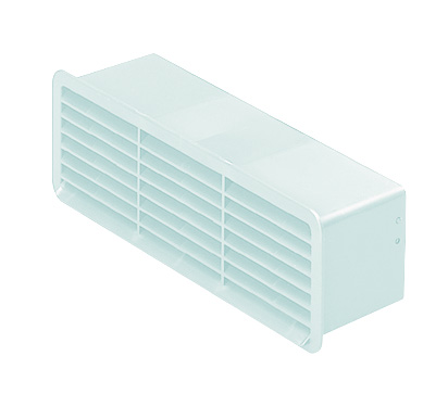 Rigid Duct Outlet Airbrick with Damper 204×60 White