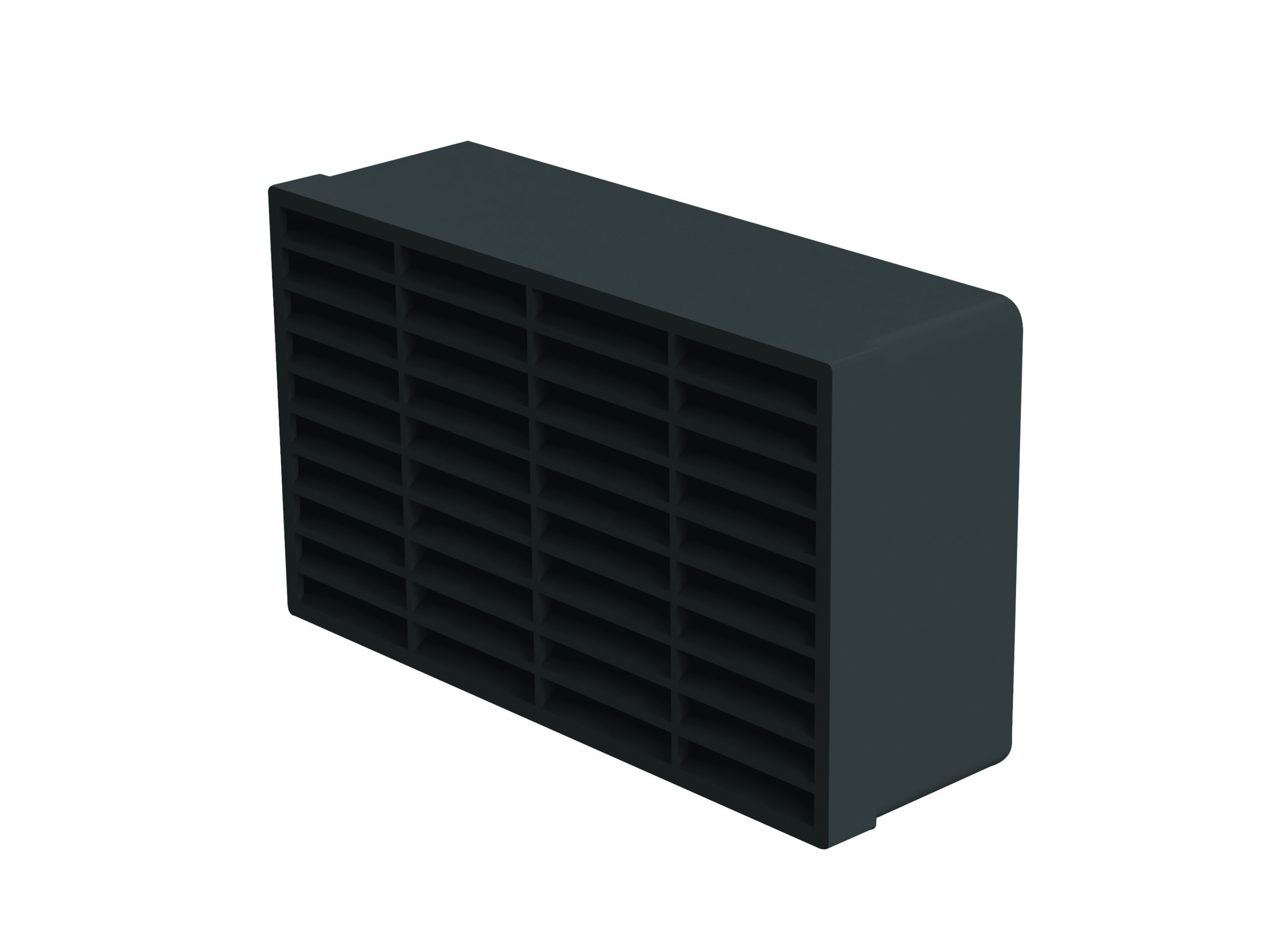 Rigid Duct Outlet Airbrick Double 220×90 Black