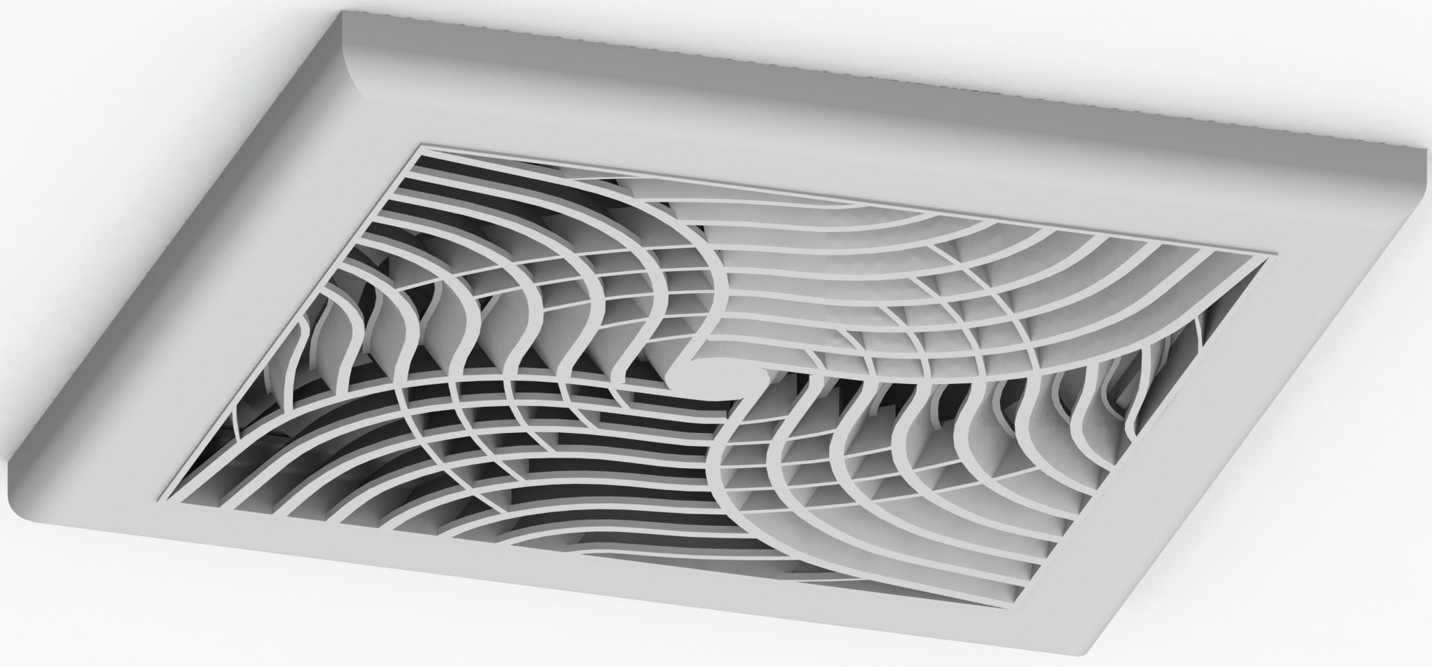 Architectural Diffuser Wave 125mm White