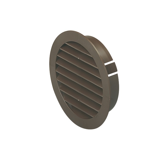 Rigid Duct Outlet Louvered Soffit Vent with Flyscreen 100mm Brown