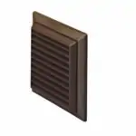 Rigid Duct Outlet Louvered Grille with Flyscreen 125mm Brown