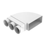 Adapt 220x90mm Horizontal 90° Bend 3xØ75mm Radial Sockets